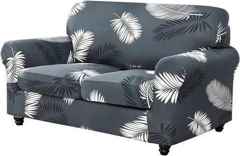 غطاء مقعد أريكة قابل للتمدد مطبوع من Ryoizen لأريكة وسائد، 3 قطع من أغطية الأريكة القابلة للتمدد، قابلة للإزالة والغسل، واقي أثاث من الألياف اللدنة الناعمة المضادة للانزلاق للكلاب (أوراق الخريف، مقعد الحب) in Kuwait