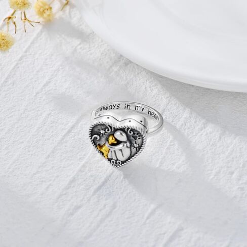 AOBOCO Sterling Silver Dog Urn Ring for Ashes, Dog Memorial Keepsake Cremation Jewelry Gifts for Dog Lovers Women in Saudi Arabia