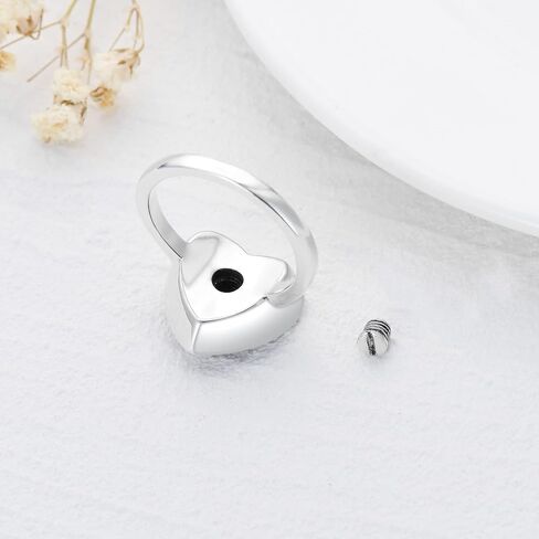AOBOCO Sterling Silver Dog Urn Ring for Ashes, Dog Memorial Keepsake Cremation Jewelry Gifts for Dog Lovers Women in Saudi Arabia