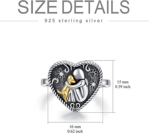 AOBOCO Sterling Silver Dog Urn Ring for Ashes, Dog Memorial Keepsake Cremation Jewelry Gifts for Dog Lovers Women in Saudi Arabia