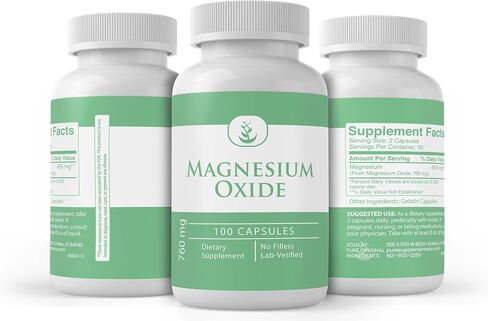 Pure Original Ingredients Magnesium Oxide (365 Capsules) No Magnesium Or Rice Fillers, Always Pure, Lab Verified in Saudi Arabia