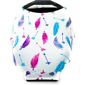 Premium Soft, Privacy Nursing Cover, Breastfeeding Cover, Baby Car Seat Cover, Carseat Canopy, Infant Stroller Cover for Girls and Boys - Feather by GUFIX in Saudi Arabia