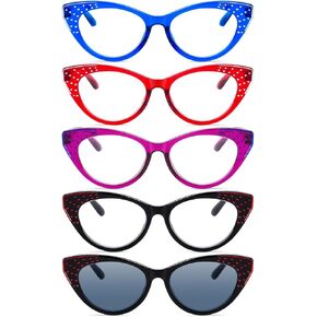 Eyekepper 4-pack نظارات قراءة عين القطة زرقاء اللون تحجب النساء القراء +3.00 in Saudi Arabia