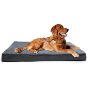 أسرة الكلاب لتقويم العظام للكلاب الكبيرة، وسائد قفص من الفوم لقفص البيض لأقفاص الكلاب مع غطاء قفص قابل للإزالة وقابل للغسل مع بطانة مقاومة للماء، سرير كلب كبير للقفص مقاس 41 × 27 × 3 بوصة، أزرق داكن. in Kuwait