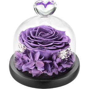 صندوق زهور DuHouse Forever Roses المحفوظة بالزهور الحقيقية الأبدية المسحورة لعيد الحب وأعياد الميلاد والذكرى السنوية وعيد الأم (أخضر داكن) in Kuwait