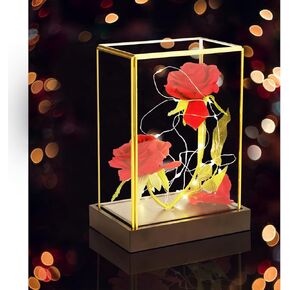 Santentre Glass Rose Gifts for Women, Birthday Gifts for Women, Flowers for Delivery Prime, Gifts for Her, Light Up Pink Rose in A Glass, Preserved Rose for Mother's Day, Valentines Day, Anniversary in Saudi Arabia