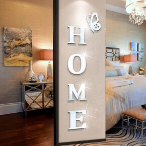 Home Wall Decor Letter Signs Acrylic Mirror Wall Stickers Wall Decorations for Living Room Bedroom Home Decor in Kuwait