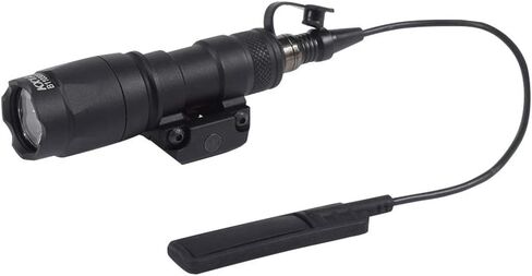 M300A Tactical LED Mini Scout Flashlight Torch， Weapon Light with Pressure Switch Picatinny Mount Rail Offset Ring Side Mount for Hunting Hiking Tan in Saudi Arabia