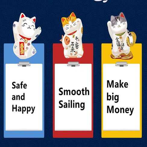 XIZHI 13" Lucky Fortune Cat with Waving Arm Maneki Neko Chinese Feng Shui Deoration Lucky Cat for Shops, Restaurants, Living Room-Business is Booming in Saudi Arabia