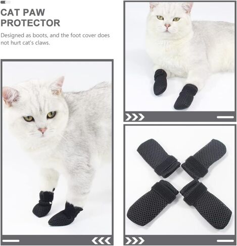 Ipetboom Cat Claw Covers, 4pcs Dog No Slip Socks Cat Paw Protector Claw Caps for Cats Anti-Scratch Anti Cat Scratch Socks in Saudi Arabia