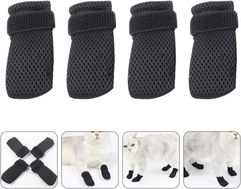 Ipetboom Cat Claw Covers, 4pcs Dog No Slip Socks Cat Paw Protector Claw Caps for Cats Anti-Scratch Anti Cat Scratch Socks in Saudi Arabia
