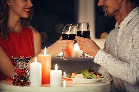 تمثال ملاك ورود حقيقية محفوظة من ار زد اكس واي واي جي اس، وردة مضيئة في قبة زجاجية، زهور للابد، هدايا رومانسية للذكرى السنوية للزفاف، اعياد الميلاد، عيد الام من الابنة والام والزوجة - احمر in Kuwait