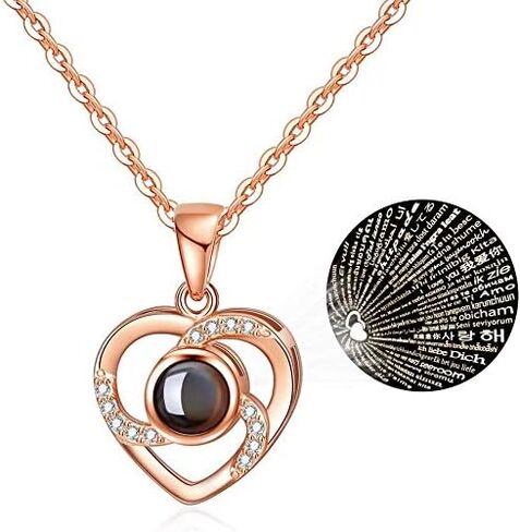 وردة بيضاء محفوظة حقيقية من تيارونيكس - صندوق هدايا الورد الأبدي مع قلادة الورد، هدية وردة طازجة مصنوعة يدويًا لها في عيد الميلاد، والكريسماس، وعيد الأم، وعيد الحب (أبيض) in Kuwait