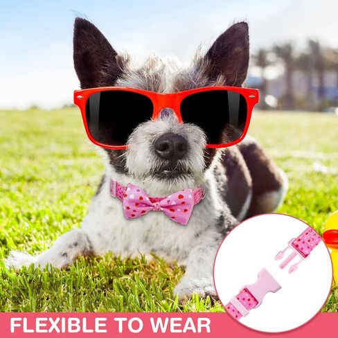 4 Pack Valentine's Day Dog Collar with Bow Tie Cute Heart Collar for Small Dogs Puppy Pet Valentines Day Accessories Holiday Bowtie Dog Collar Pink, Red, Rose Red, Light Pink in Saudi Arabia