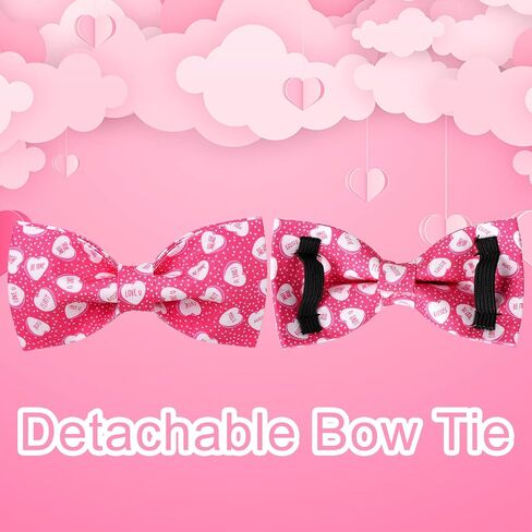 Dog Collar with Bow Tie,UP URARA PUP Pink Plaid Bowtie Dog Collar, Summer Bowtie Collar for Puppy Boy Girl Dog, Comfortable Cotton Dog Collar with Metal Buckle,M,Neck 13.5-22in in Saudi Arabia