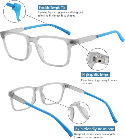 نظارات MEETSUN الزرقاء لحجب الضوء للأطفال، نظارات تلفزيون لألعاب الكمبيوتر للأولاد والبنات من سن 7 إلى 12 سنة مضادة لإجهاد العين in Kuwait