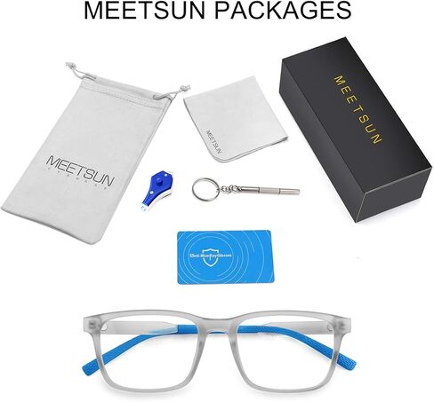 نظارات MEETSUN الزرقاء لحجب الضوء للأطفال، نظارات تلفزيون لألعاب الكمبيوتر للأولاد والبنات من سن 7 إلى 12 سنة مضادة لإجهاد العين in Kuwait