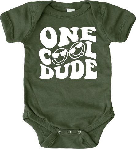 Olive Loves Apple One Cool Dude Retro Boys First Birthday Shirt & Bodysuit for Baby & Toddler Boys in Saudi Arabia