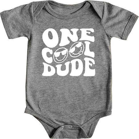 Olive Loves Apple One Cool Dude Retro Boys First Birthday Shirt & Bodysuit for Baby & Toddler Boys in Saudi Arabia