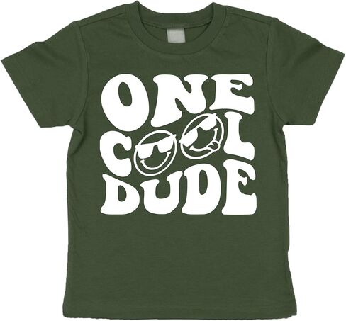 Olive Loves Apple One Cool Dude Retro Boys First Birthday Shirt & Bodysuit for Baby & Toddler Boys in Saudi Arabia