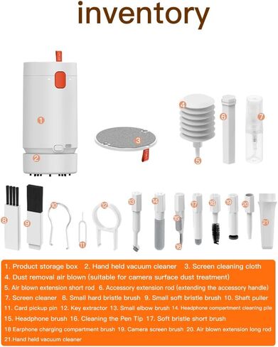 21 in 1 multi-tool kit, keyboard cleaning kit, electronics cleaning kit, laptop screen keyboard cleaning kit with electric brush, with typc charging cable, suitable for mobile phones, tablets, compute in Saudi Arabia