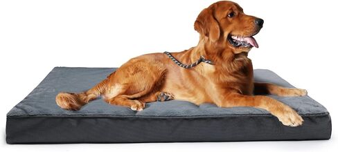 أسرة الكلاب لتقويم العظام للكلاب الكبيرة، وسائد قفص من الفوم لقفص البيض لأقفاص الكلاب مع غطاء قفص قابل للإزالة وقابل للغسل مع بطانة مقاومة للماء، سرير كلب كبير للقفص مقاس 41 × 27 × 3 بوصة، أزرق داكن. in Kuwait