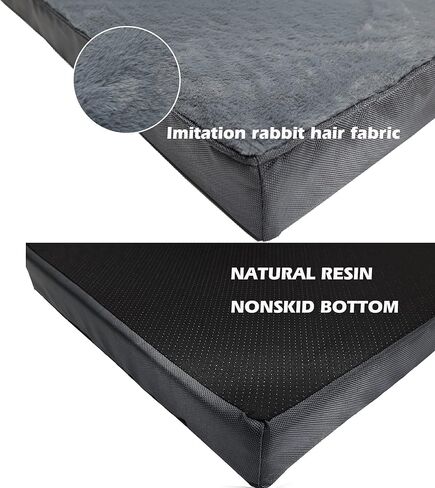 أسرة الكلاب لتقويم العظام للكلاب الكبيرة، وسائد قفص من الفوم لقفص البيض لأقفاص الكلاب مع غطاء قفص قابل للإزالة وقابل للغسل مع بطانة مقاومة للماء، سرير كلب كبير للقفص مقاس 41 × 27 × 3 بوصة، أزرق داكن. in Kuwait