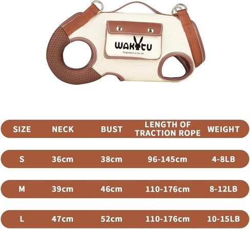 Wakytu Dog Lift Harness Dog Carrier Dog VES Harness Adjustable Dog Leash with Small Puppy Treat Bag Dog Poop Bag for Small Medium Cat Dog in Kuwait