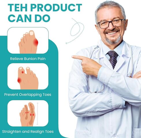 جهاز تمليس أصابع القدم المطرقة من بروميفون - جبائر أصابع القدم - أداة تمليس أصابع القدم لإعادة تنظيم الانحناء والتجعيد والاعوج والمخلب وأصابع القدم المطرقة وإعادة تنظيم الانحناء، 3 مقاسات مختلفة للنساء والرجال (أبيض) in Kuwait