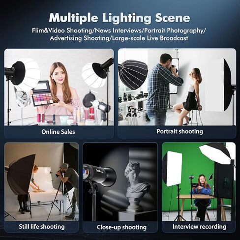 Basvi MT-200B 200W ثنائي اللون COB LED ضوء فيديو مع جهاز تحكم عن بعد، 2700K-6500K CRI 95+ TLCI 97+ 40500Lux/1m إضاءة إخراج مستمرة مع حامل Bowens لإضاءة التصوير الفوتوغرافي in Kuwait