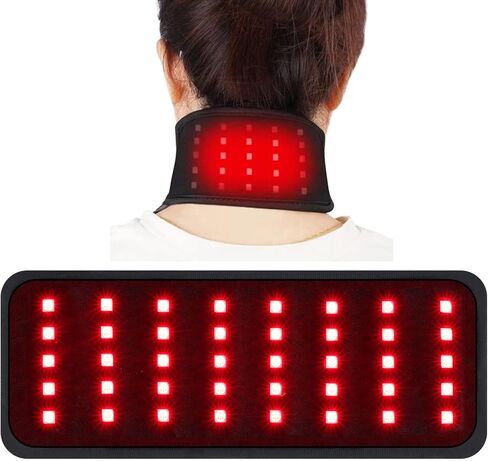 حزام علاج بالضوء الاحمر للرقبة والمعصم، 660 نانومتر LED احمر و850 نانومتر بالقرب من الاشعة تحت الحمراء، جهاز علاج بالاشعة تحت الحمراء لتخفيف الام الجسم والعنق والاستخدام المنزلي وعمال المكتب in Kuwait