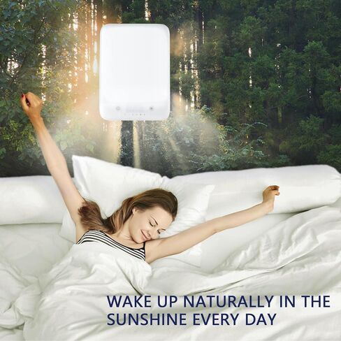 JUXLamp® Large Light Therapy lamp LED Bright White 10000 lux @10 in High Illumination Natural Environment Wake-up Light,Multiple Sets of White Noise,Desktop or Wall Mountable Free Combination in Kuwait