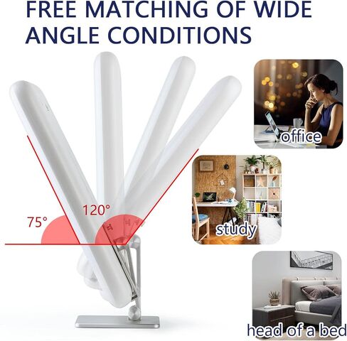 JUXLamp® Large Light Therapy lamp LED Bright White 10000 lux @10 in High Illumination Natural Environment Wake-up Light,Multiple Sets of White Noise,Desktop or Wall Mountable Free Combination in Kuwait