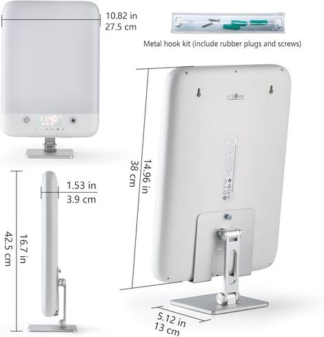 JUXLamp® Large Light Therapy lamp LED Bright White 10000 lux @10 in High Illumination Natural Environment Wake-up Light,Multiple Sets of White Noise,Desktop or Wall Mountable Free Combination in Kuwait