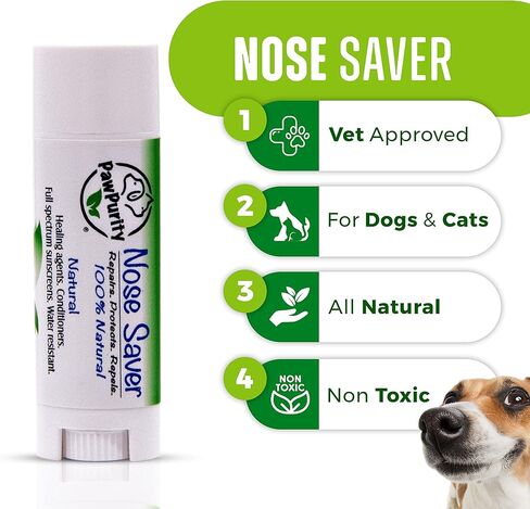 واقي الأنف من PawPurity - بلسم أنف الكلاب الخاص بنا يوفر راحة للأنف الخشن والمتشقق والجاف | حماية من الأشعة فوق البنفسجية/الأشعة فوق البنفسجية | مهدئ الخطم للكلاب والقطط آمن لمن يلعقون | يحتوي على زيوت الصبار والباباسو واللوز in Kuwait