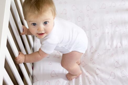 ملاءة سرير ملائمة للأطفال من SwaddleDesigns، ينام الطفل بشكل أفضل على أنعم الفانيلا القطنية، صنع في الولايات المتحدة الأمريكية، أرنب الحديقة باللون الوردي الباستيل in Kuwait