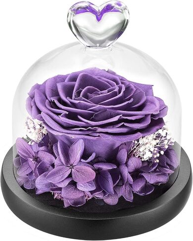 صندوق زهور DuHouse Forever Roses المحفوظة بالزهور الحقيقية الأبدية المسحورة لعيد الحب وأعياد الميلاد والذكرى السنوية وعيد الأم (أخضر داكن) in Kuwait