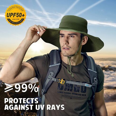 قبعة صيد السمك، قبعة شمسية للحماية من الأشعة فوق البنفسجية، قبعة واسعة الحافة للرجال والنساء، بوني لجولف سفاري بيتش in Kuwait