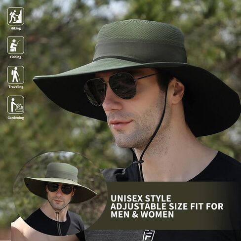قبعة صيد السمك، قبعة شمسية للحماية من الأشعة فوق البنفسجية، قبعة واسعة الحافة للرجال والنساء، بوني لجولف سفاري بيتش in Kuwait
