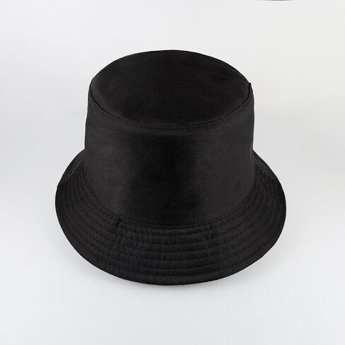 Unisex Black Bucket Hat Waterproof Rain Hat Reversible Shiny Rave Bucket Hat for Concert Festival in Kuwait