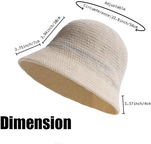 YOFARCHOY قبعة الشمس خفيفة الوزن قابلة للتعبئة للنساء قبعات شمسية قابلة للطي قبعات دلو منسوجة قبعة للشاطئ قابلة للتعبئة قبعة مرنة محبوكة in Kuwait