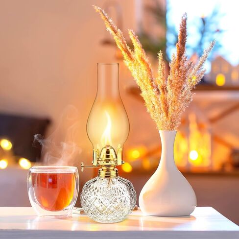 Oil Lamps for Indoor Use, Augot 2pcs Oil Lamp with Oil Wicks Lantern Glass Replacement, Kerosene Lantern Lamp Lamps Oil Lanterns for Indoor Use, Oil Lamps for Indoor Use Emergency Home Decor Lighting in Kuwait