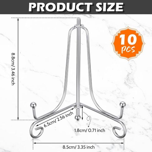 10 Pack 4 Inch Plate Stands for Display Plate Holder Display Stands Iron Easel Stand for Picture Frame, Decorative Plates, Book, Photo and Tabletop Art in Saudi Arabia
