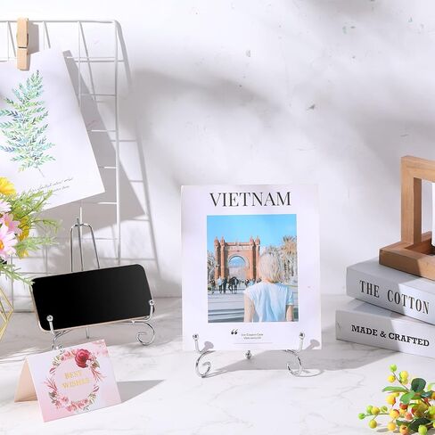 10 Pack 4 Inch Plate Stands for Display Plate Holder Display Stands Iron Easel Stand for Picture Frame, Decorative Plates, Book, Photo and Tabletop Art in Saudi Arabia