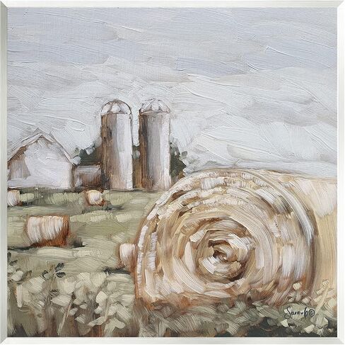 لوحة فنية جدارية من Stupell Industries Hay Bales Farmland Pasture Wall، تصميم بواسطة Sara G. Designs in Saudi Arabia