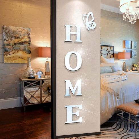 Home Wall Decor Letter Signs Acrylic Mirror Wall Stickers Wall Decorations for Living Room Bedroom Home Decor in Kuwait