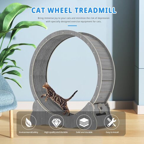 Cat Wheel Cat Exercise Wheel Cat Wheels for Indoor Cats Cat Wheel Exerciser Cats Loss Weight Device Preventing Cat Lack of Exercise for Indoor Cats Cat Treadmill for All Cats (39in2) in Kuwait