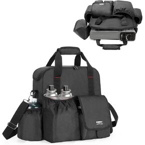 samdew Portable Butane Stove Carry Case, Camping Stove Bag Compatible with Coleman PowerPack Propane Gas Stove, Outdoor Grill Organizer for 1-Burner Stove, Swaptop Cast Iron, 2 Half Grill Grates in Kuwait
