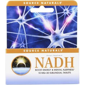 Source Naturals NADH 10mg, Boost Energy and Mental Alertness - 30 Lozenges