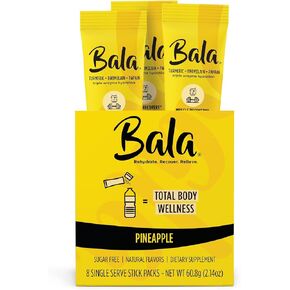 عبوة مزيج مشروب الكركم المرطب من BALA | مسحوق إلكتروليت خالي من السكر، تعافي العضلات، دعم المناعة، تخفيف المفاصل | إنزيمات نباتية، بروميلين - أناناس (30 عبوة) in Kuwait